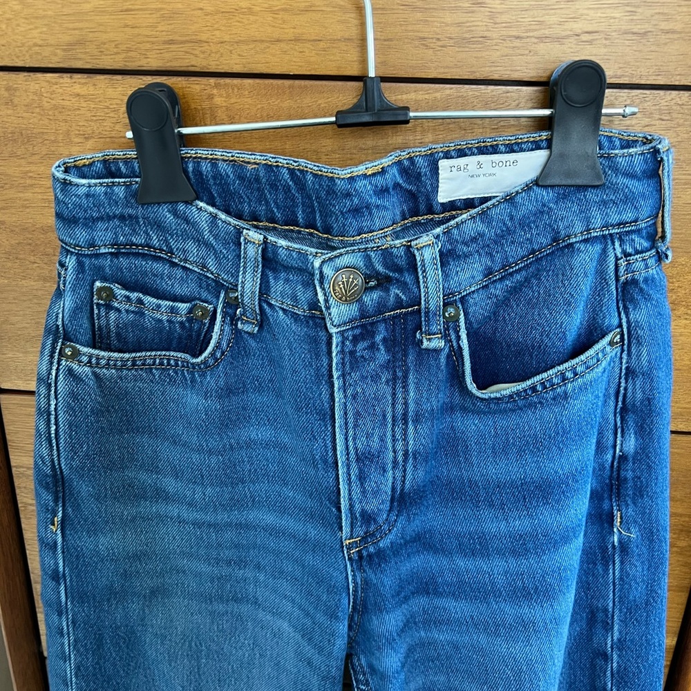 Rag & Bone Blue Wide Leg Jeans - Picture 4 of 7